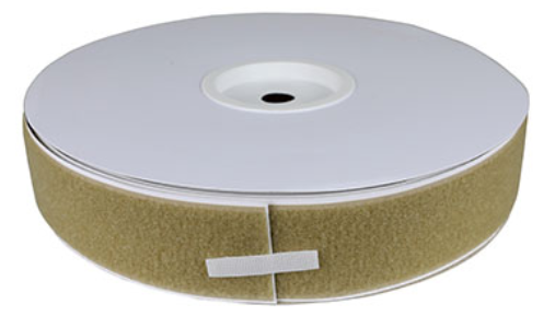 [24-7031T] Fabrication Velcro 2" Self-Adhesive Loop, 25 yd Dispenser Box, Tan