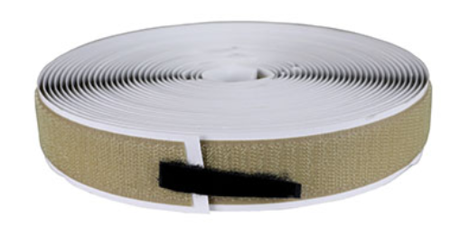 [24-7012T] Fabrication Velcro 1" Self-Adhesive Hook, 10 yd Dispenser Box, Tan
