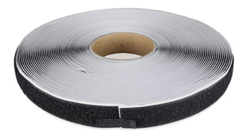 [24-7011BLK] Fabrication Velcro 1" Self-Adhesive Loop, 25 yd Dispenser Box, Black