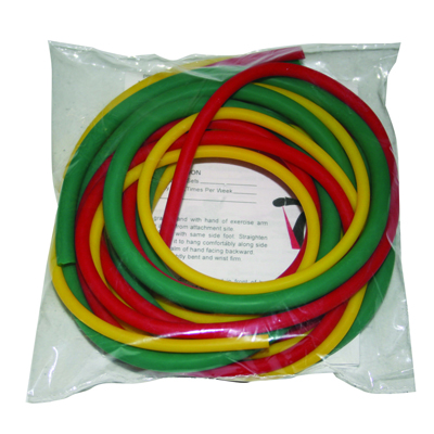 [10-5687] Fabrication CanDo 6 ft Latex Free Easy Exercise Tubing w/ PEP Pack, Assorted Color, 3 Pieces/Pack