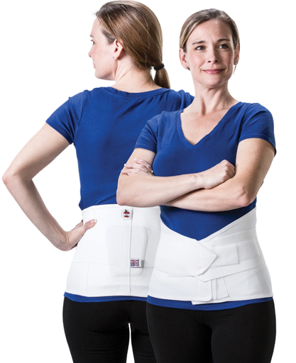 [LSB-6065-3XL] Triple Pull Elastic Lumbosacral Belt W/Padt, White, 10" x 6", 3X-Large