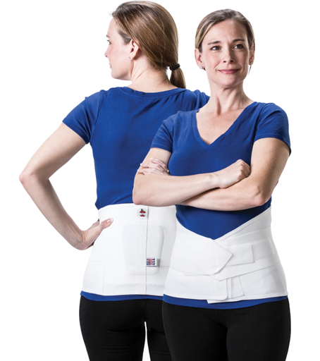 [LSB-6065-2XL] Triple Pull Elastic Lumbosacral Belt W/Pad, White, 10" x 6", 2X-Large