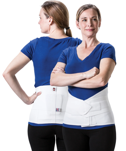 [LSB-6065-1XL] Triple Pull Elastic Lumbosacral Belt W/Pad, White, 10" x 6", X-Large