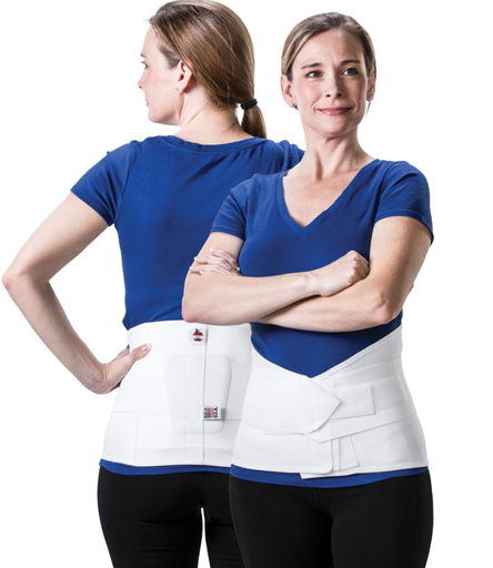 [LSB-6065-SML] Triple Pull Elastic Lumbosacral Belt W/Pad, White, 10" x 6", Small