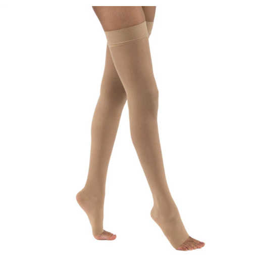 [119765] BSN Medical/Jobst Ultrasheer Women's Thigh High w/Dot Top, 15-20 mmHg, Open Toe, Natural, Med