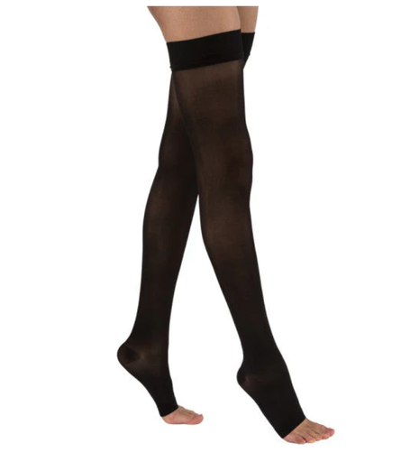 [119761] BSN Medical/Jobst Ultrasheer Women's Thigh High w/Dot Top, 15-20 mmHg, Open Toe, Black, Med