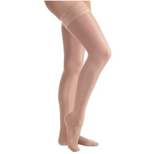 [119528] BSN Medical/Jobst Ultrasheer Women's Knee High w/Lace Top, 15-20 mmHg, Honey, Lg