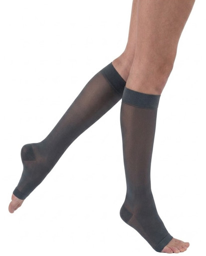 [119566] BSN Medical/Jobst Ultrasheer Women's Knee High, 20-30 mmHg, Open Toe, Anthracite, Lg