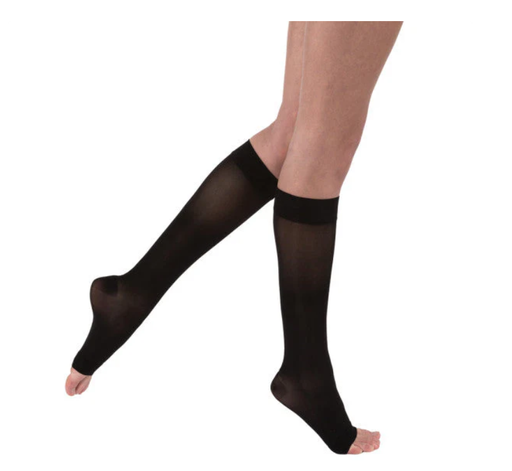 [119513] BSN Medical/Jobst Ultrasheer Women's Knee High, 15-20 mmHg, Open Toe, Black, XL