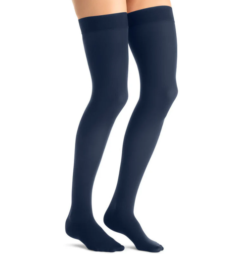 [115761] BSN Medical/Jobst Opaque Women's Thigh High w/Dot Band, 15-20 mmHg, Navy, Med