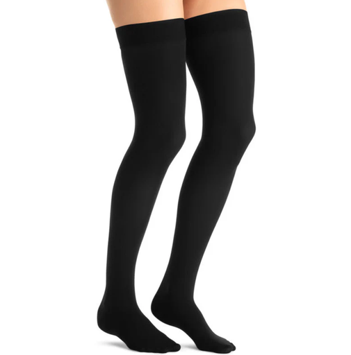 [115506] BSN Medical/Jobst Opaque Women's Thigh High w/Dot Band, 15-20 mmHg, Black, Large