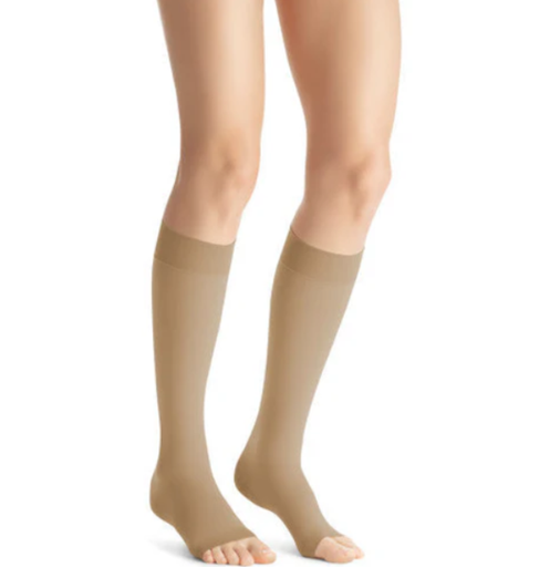 [115366] BSN Medical/Jobst Opaque Knee High, 20-30 mmHg, Open Toe, Natural, Lg, Full Calf