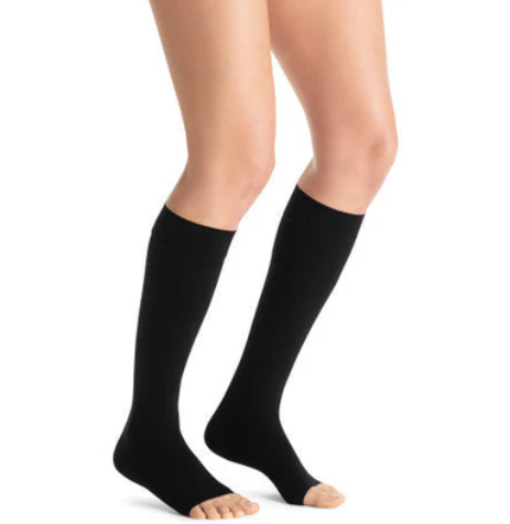 [115338] BSN Medical/Jobst Opaque Knee High, 15-20mmHg, Open Toe, Black, XL