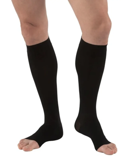 [115375] BSN Medical/Jobst For Men Knee High, 30-40 mmHg, Open Toe Black, XL, Full Calf