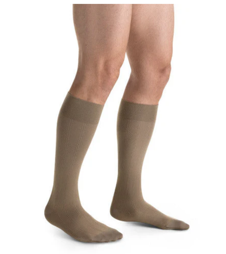 [113108] BSN Medical/Jobst For Men Casual Socks, Knee High, 15-20mmHG, Khaki, Small