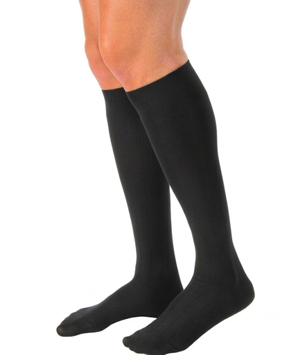 [113116] BSN Medical/Jobst For Men Casual Socks, Knee High, 20-30mmHG, Black, Small