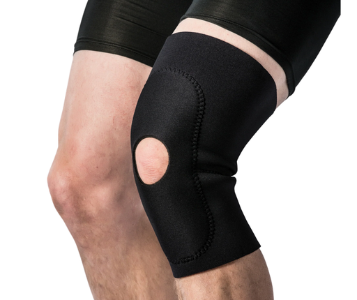 [KNE-6402-LRG] Core Products Knee Sleeve, Neoprene, Open Patella, Large, 14" - 15", Black