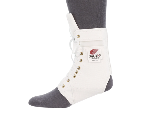 [AKL-6330-WH-MED] Swede-O Ankle Lok Ankle Braces/Support, Padded Tongue without Stabilizers, Medium, White