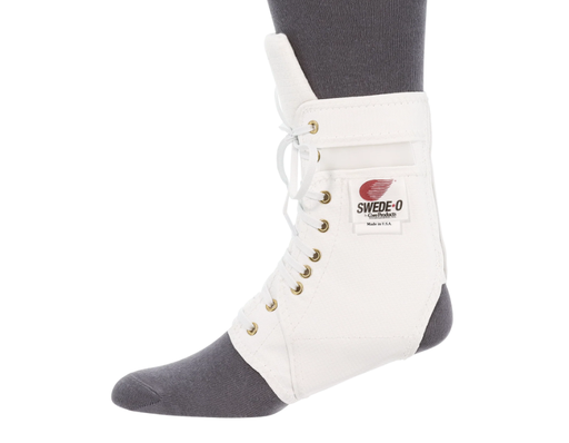 [AKL-6330-WH-2XS] Swede-O Ankle Lok Ankle Braces/Support, Padded Tongue without Stabilizers, XX-Small, White