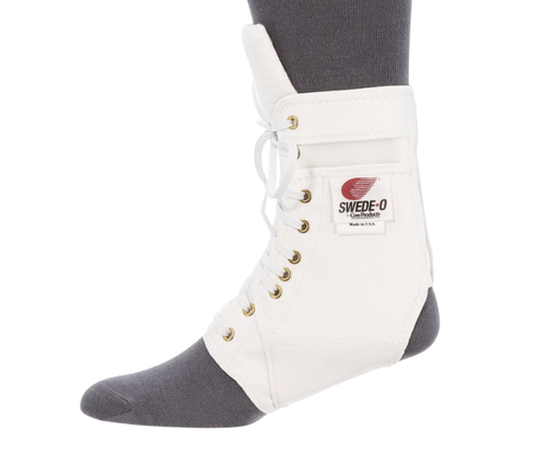[AKL-6330-WH-1XS] Swede-O Ankle Lok Ankle Braces/Support, Padded Tongue without Stabilizers, X-Small, White