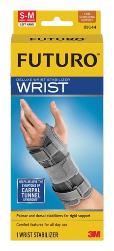 [09144ENT] 3M™ Futuro™ Deluxe Wrist Stabilizer, Left Hand, Small/ Medium, 3/pk