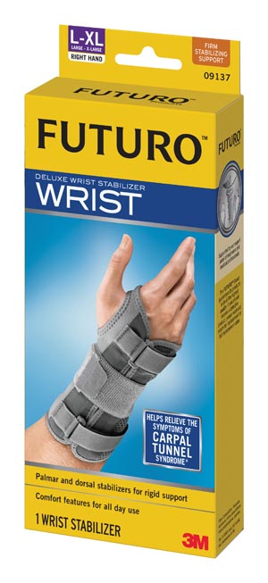 [09137ENT] 3M™ Futuro™ Deluxe Wrist Stabilizer, Right Hand, Large/ X-Large, 3/pk