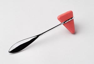 [7014] Tech-Med Percussion Hammer, Taylor, 7¾", Red Rubber Bumper, Chrome Plated Handle