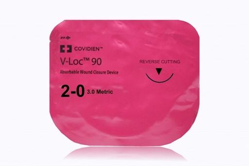 [VLOCM0135] Medtronic V-Loc 90 8 inch Size 2-0 3/8 Circle P-14 Absorbable Wound Closure Reload Sutures, 12/Box