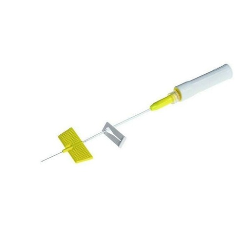 [383312] BD Saf-T-Intima 24 Gauge x 3/4 inch Closed IV Catheter System w/ Wings/PRN & Needle Shield, Yellow, 200/Case