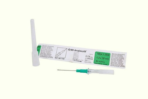 [381144] BD Angiocath 18 Gauge x 1.16 inch Peripheral Venous IV Catheter, Green, 200/Case
