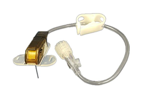[37859S] Exel Safety Huber Infusion Set - 8" Tube (Right Angle), 22G x ¾", Black Hub