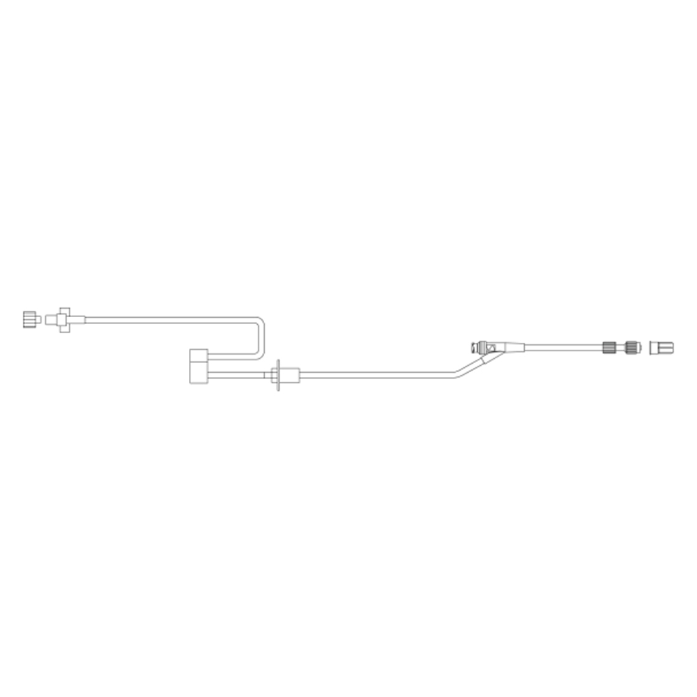 [28117E] BD MedSystem III Infusion Half Set with Smallbore Tubing Segment, 9 inch (1) Needle-Free Valve and 2-Piece Male Luer Lock, 50/Pack