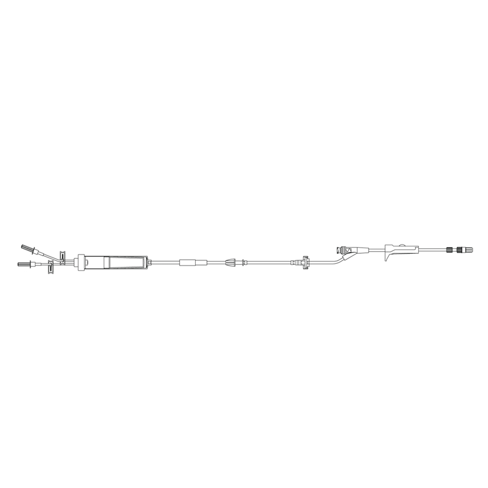 [2477-0007] BD Alaris Non-Vented Blood Set with 180 Micron Filter, Low Sorbing Tubing Segment, (1) 65 inch Needle-Free Valve and 2-Piece Male Luer Lock, 10/Pack
