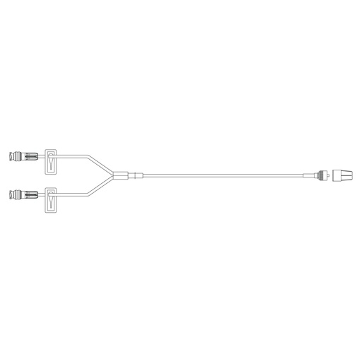 [20019E] BD SmartSite Smallbore Y-connector Extension Set with 2 Needle-Free Valves and Spin Male Luer Lock, 100/Pack