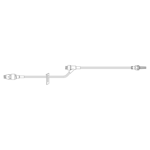 [MPX5305-C] BD Minibore Pressure Rated Extension Set with Maxplus Clear Needleless Connector, Non-Removable Slide Clamp, Needleless Y-Site and Male Spin Lock, 50/Pack