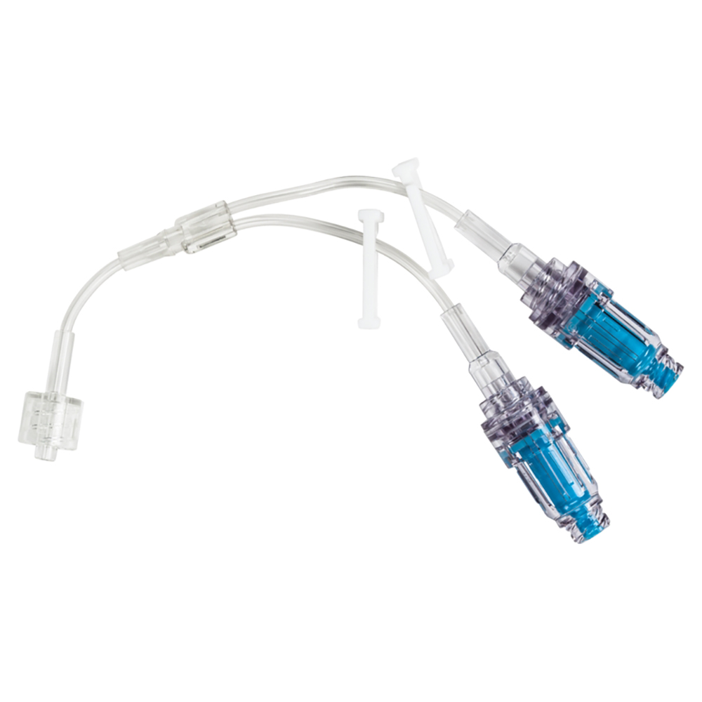 [MP9246-C] BD Bi-Fuse Extension Set with 2 Maxplus Clear Needleless Connectors, 2 Non-Removable Slide Clamps and Male Luer Lock, 50/Pack