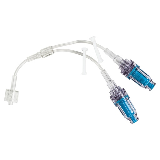[MP9232-C] BD Minibore 6 inch Bi-Fuse Extension Set with 2 Maxplus Clear Needleless Connectors, 2 Removable Slide Clamps and Male Luer Lock, 50/Pack