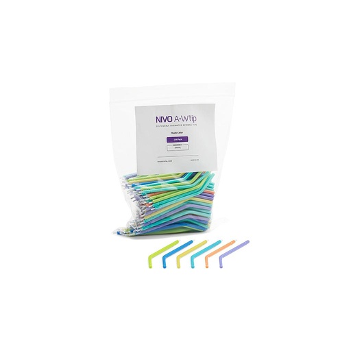 [NAWMC] NIVO A+W Assorted Colors Air Water Syringe Tips, Crystal Tips Type, 250PK