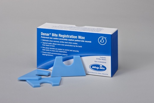 [20000040] Whip Mix - Denar® Bite Registration Wax (25 Wax Wafers)