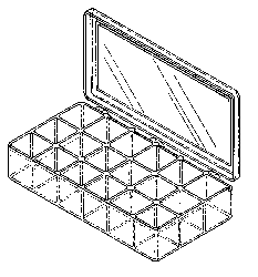 [RPB419] 18-Compartment Storage Case - 6-3/16" x 10-1/2" x 1-9/16"