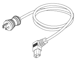 [RPC783] Hospital Grade Power Cord (13a @ 125vac, Left Angle, 8 Ft.)