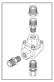 [CMV121] Unloader Valve (Right angle quick exhaust valve with (2) 1/4" FPT ports)