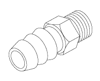 [ADB230] Barb - Size: 3/16" barb to #10-32 male thread (10 per package)