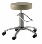 [748] Hydraulic Surgical Stool with Silver Column and Polished Aluminum Base