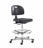 [842DC] Self Skin Ergonomic Laboratory Chair with Seat and Back Tilt and Brushed Aluminum Base with Toe