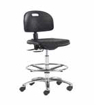 [843DC] Self Skin Ergonomic Laboratory Chair with Seat and Back Tilt and Polished Aluminum Base