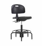 [848DC] Self Skin Ergonomic Laboratory Chair with Seat and Back Tilt and Black Tubluar Steel Base with