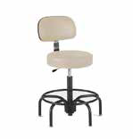 [860] Lab Stool with Single Leaver Release and Five Leg Tublar Steel Base with Foot Ring and Glides