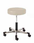 [932] Physician Exam Stool with Spin Lift and Brushed Aluminum Base with Toe Caps