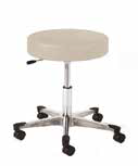 Physician Stool with Single Lever Release and Brushed Aluminum Base with Toe Caps